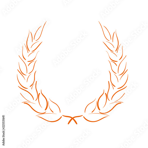 Lorbeerkranz - Piktogramm - Symbol - orange