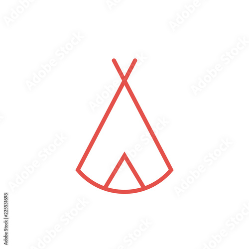 Zelt, Tipi - Piktogramm, Icon, Symbol - rot