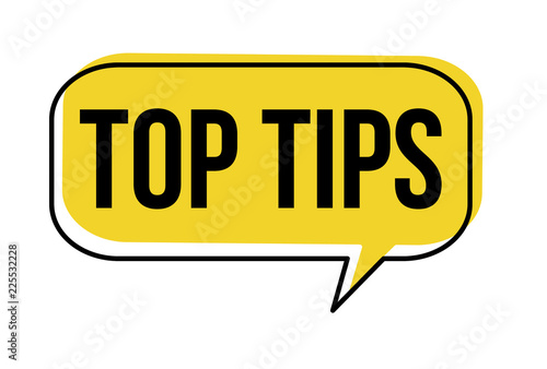 Top tips speech bubble