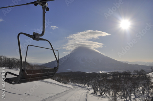 Skiing in Hokkaido, Japan