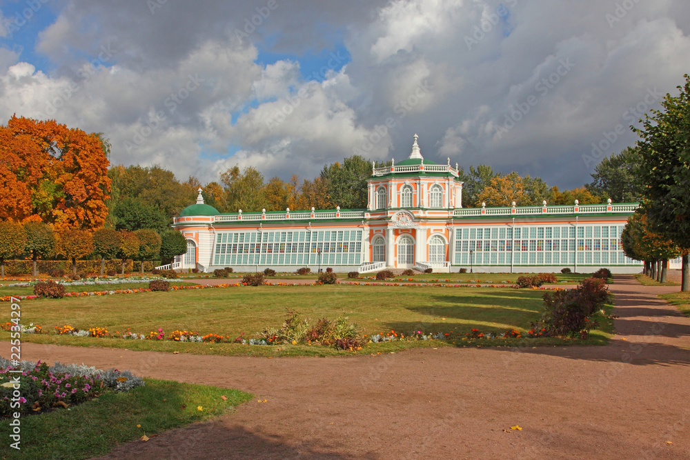 The big stone greenhouse in Kuskovo homestead, Russia, winter