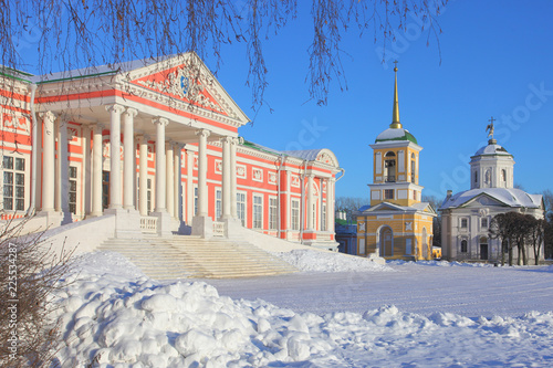 Palace of earl Sheremetjev in Kuskovo homestead, Russia, winter