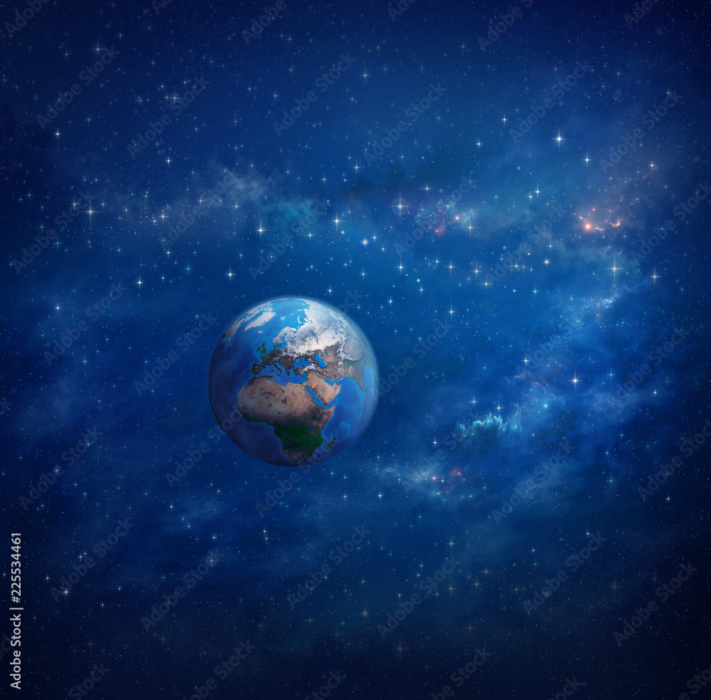 Planet Earth in outer space Stock Illustration | Adobe Stock