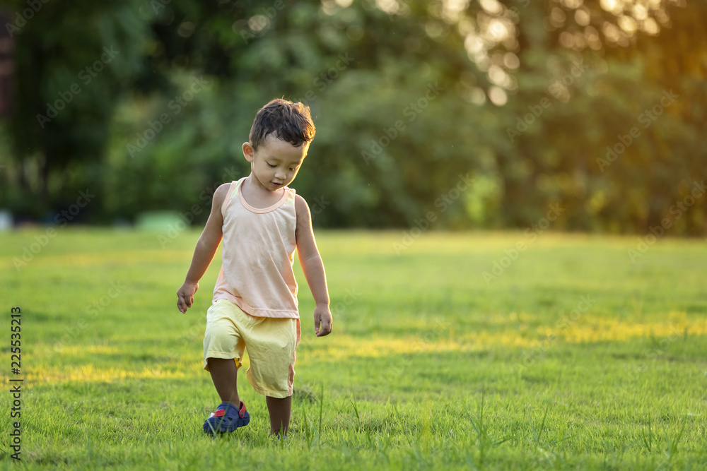 Happy child with dandelions in the countryside at springtime. Concepts of family, healthy lifestyles and happiness. Happy child with dandelions in the countryside at springtime. Concepts of family, healthy lifestyles and happiness.