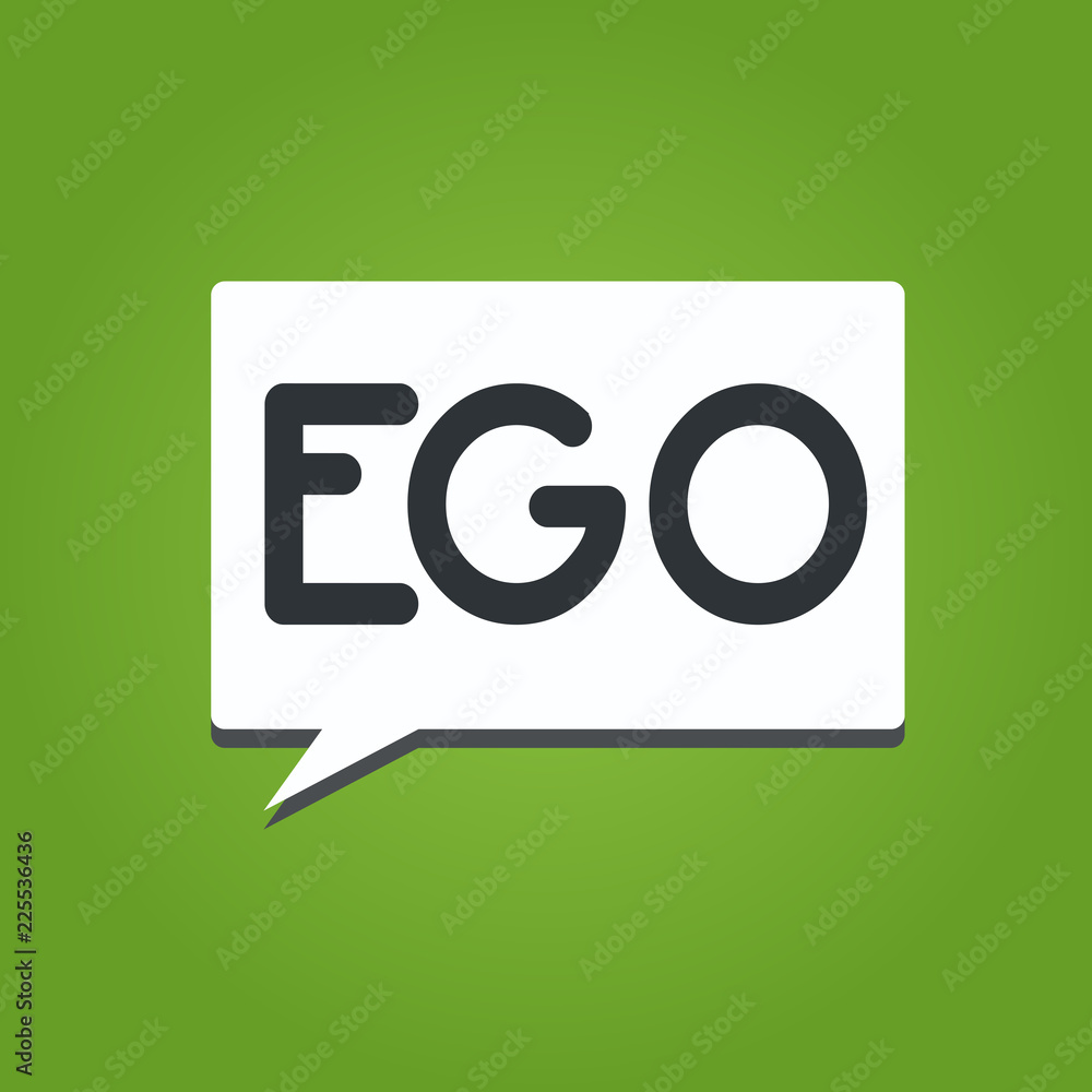 Text sign showing Ego. Conceptual photo Sense of selfesteem selfworth of a person Conscious thinking matter. Text sign showing Ego. Conceptual photo Sense of selfesteem selfworth of a person Conscious thinking matter.