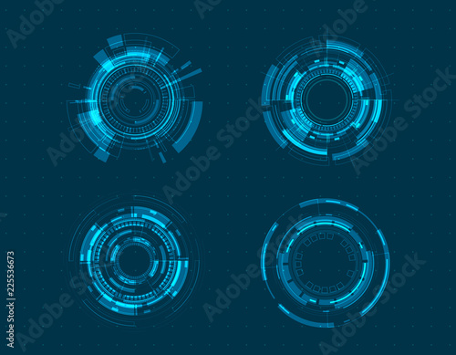 Vector icon set technology circle design.