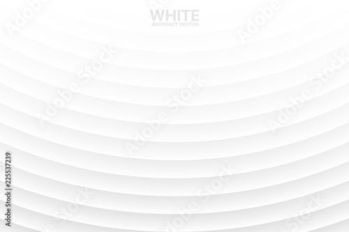 Clear Blank White Subtle Geometrical Vector Abstract Background. Light Empty Surface. 3D Conceptual Technological Illustration. Minimalist Wallpaper