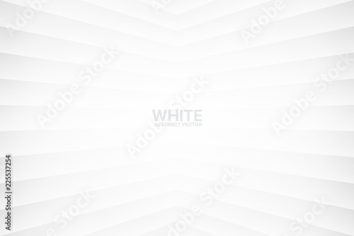 White Clear Blank Subtle Geometric Vector Abstract Background. Light Empty Nobody Room Corner Surface. 3D Conceptual Sci-Fi Illustration. Minimalism Style Wallpaper