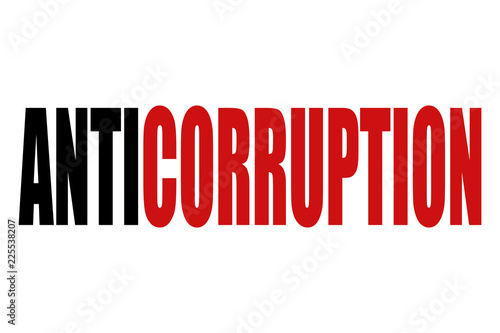 Anticorrupción sobre fondo blanco.