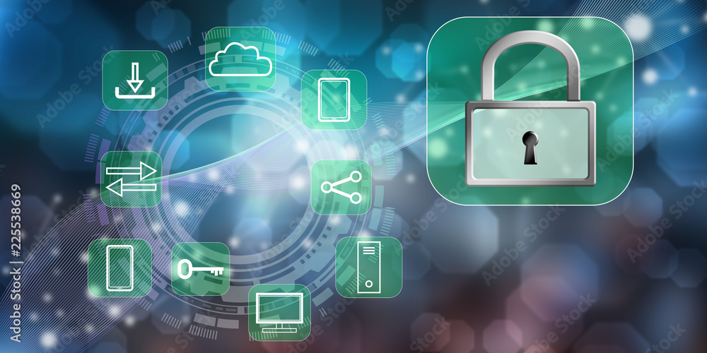 Fototapeta premium Concept of digital security