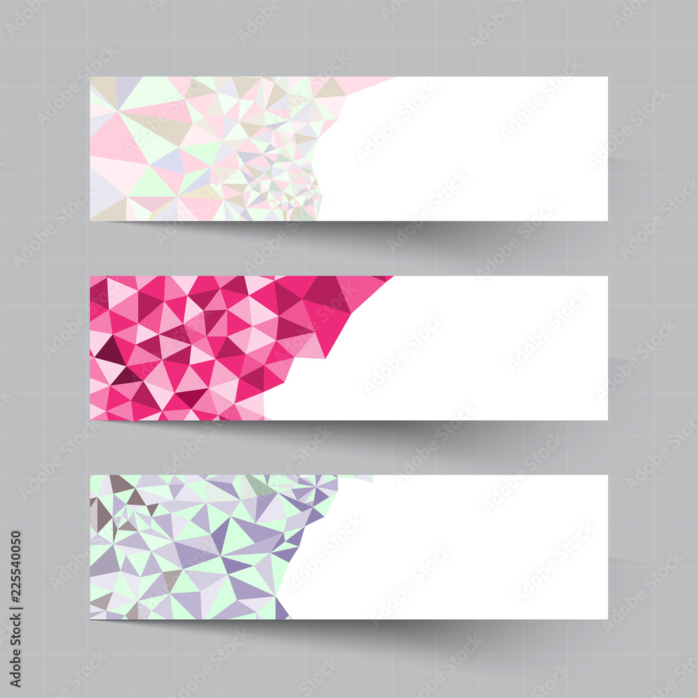 Fototapeta premium vector banners with polygonal background 