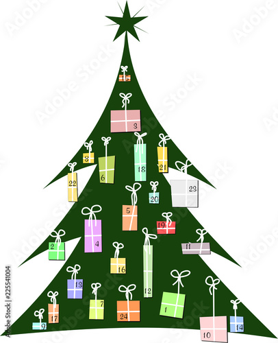Adventskalender im Weihnachtsbaum