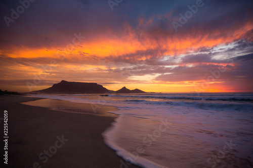 Cape Town Table Mountain Ocean Sunset