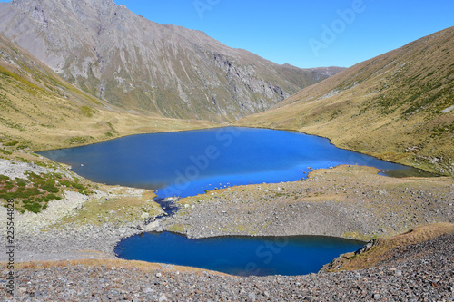 Russia, Arkhyz. Lake Chilik in clear weather