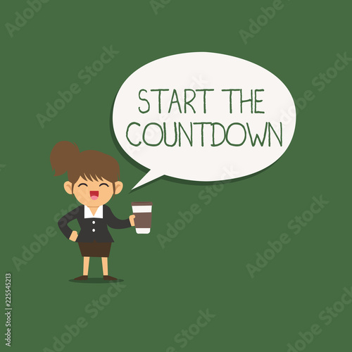Writing note showing Start The Countdown. Business photo showcasing Sequence of Backward Counting to Set the Timer.