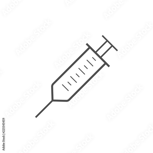 Medical syringe icon. Injection, medical, needle, syringe, vaccinations icon. Vector illustration, flat design.