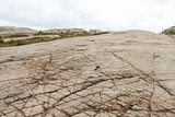 landscape with crack floor, dry soil on mountain.