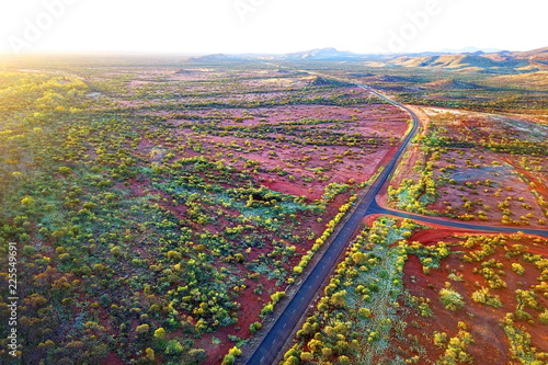 Long straight road in Australian outback