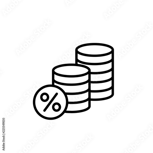 investment payments symbol line black icon on white background