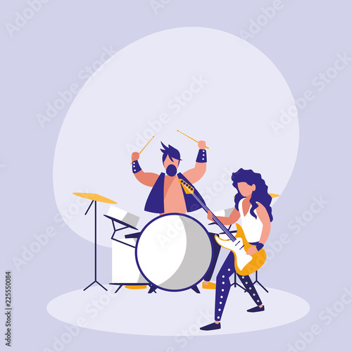 men playing drums avatar character