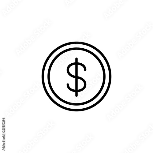 coin money dollar sign line black icon