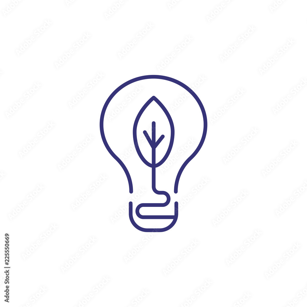 Low energy bulb line icon. Energy alternative, energy saving, green power. Ecology concept. Vector illustration can be used for topics like environment, technology, electricity Low energy bulb line icon. Energy alternative, energy saving, green power. Ecology concept. Vector illustration can be used for topics like environment, technology, electricity