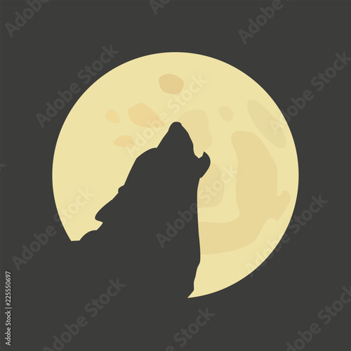 Wolf and full moon.