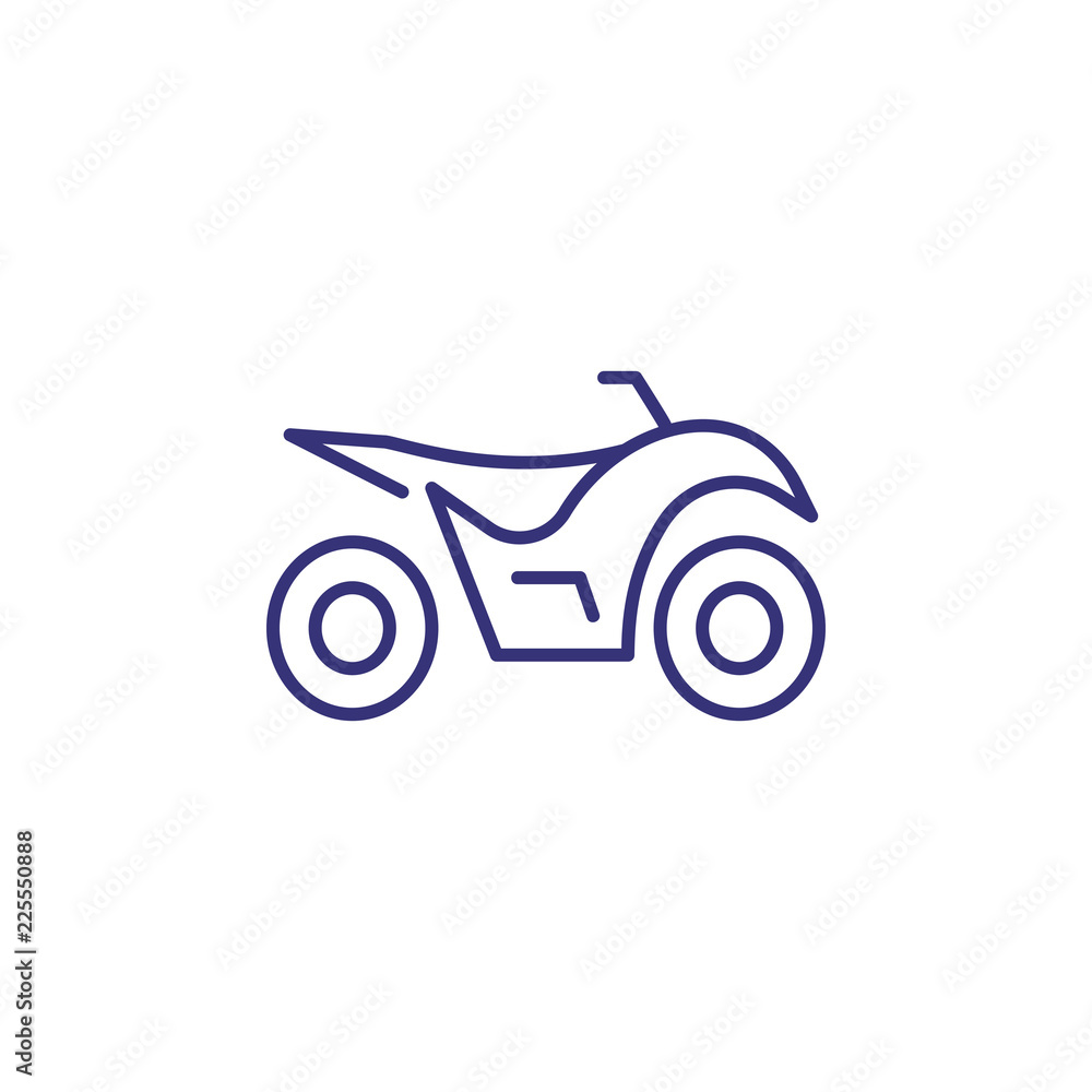 Quad bike line icon. Motorbike, atv, adventure. Transport concept. Vector illustration can be used for topics like transportation, travel, recreation