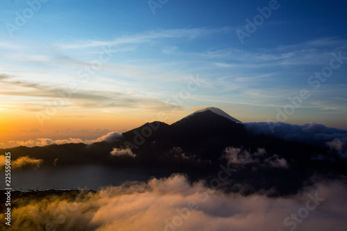 Sunrise on top of Batur volcano in Bali