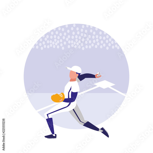 man playing baseball isolated icon