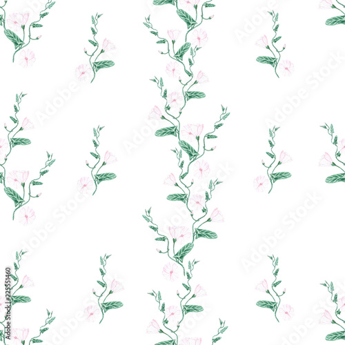 Wallpaper Mural The repeating pattern of flowers growing on a field of weeds. Torontodigital.ca