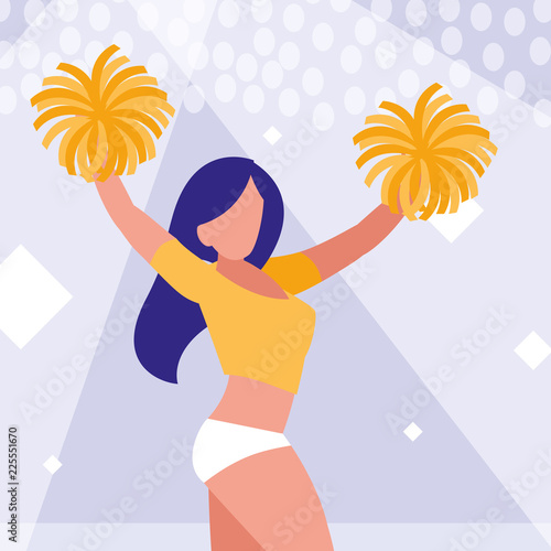 woman cheerleader isolated icon