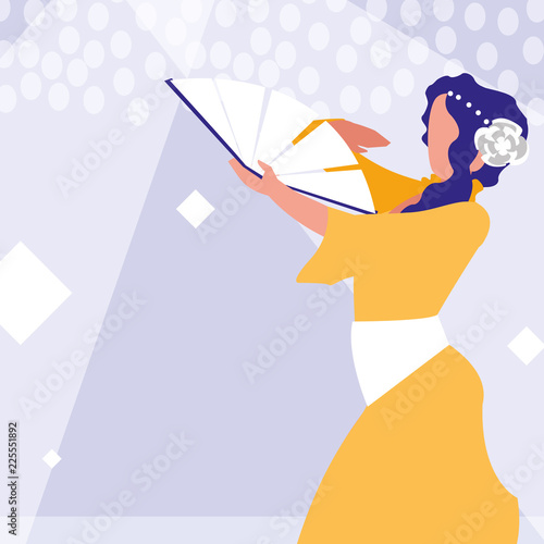 flamenco dancer woman isolated icon