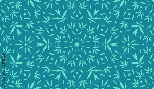 Cannabis Background. Vector Pattern.