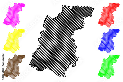 Nizhny Novgorod Oblast (Russia, Subjects of the Russian Federation, Oblasts of Russia) map vector illustration, scribble sketch Nizhegorod Oblast (Gorky Oblast) map