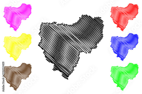 Smolensk Oblast (Russia, Subjects of the Russian Federation, Oblasts of Russia) map vector illustration, scribble sketch Smolensk Oblast map
