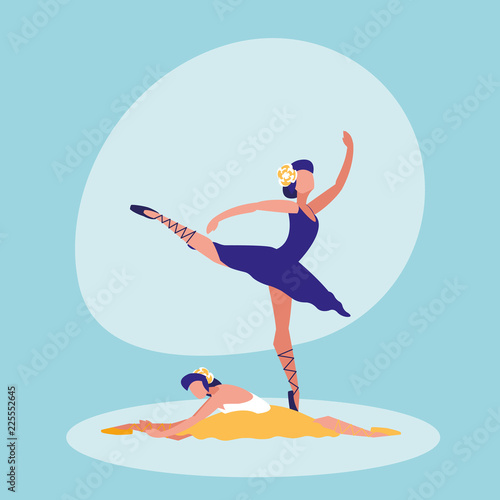 female dancers ballet isolated icon