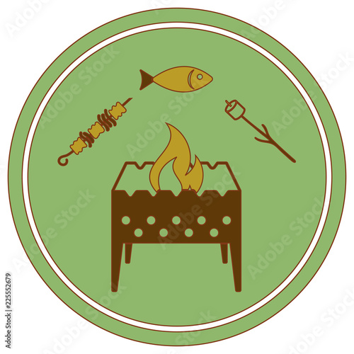 Grilled fish, zephyr and  kebab icon