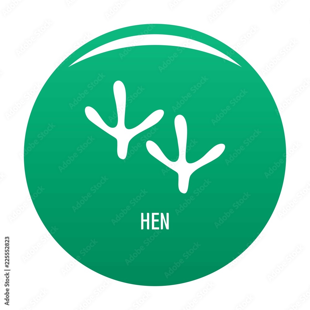 Hen step icon. Simple illustration of hen step vector icon for any design green Hen step icon. Simple illustration of hen step vector icon for any design green