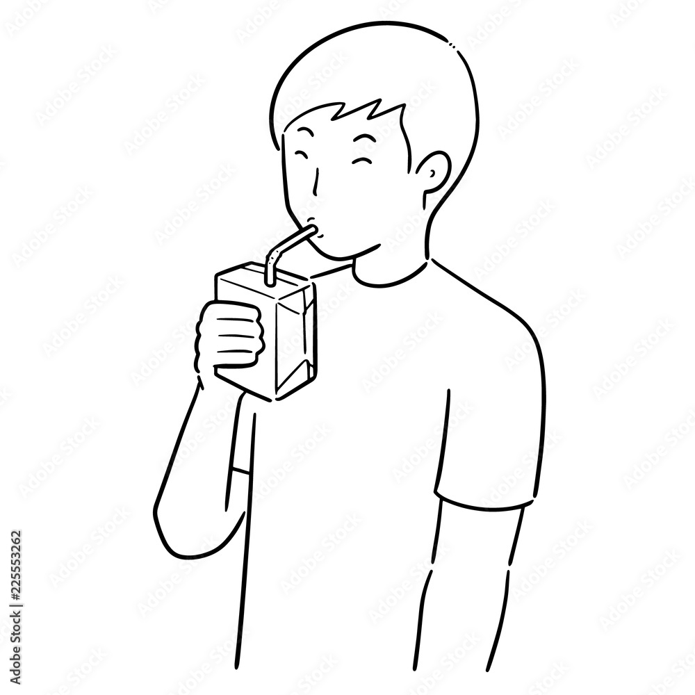 vector set of man drinking