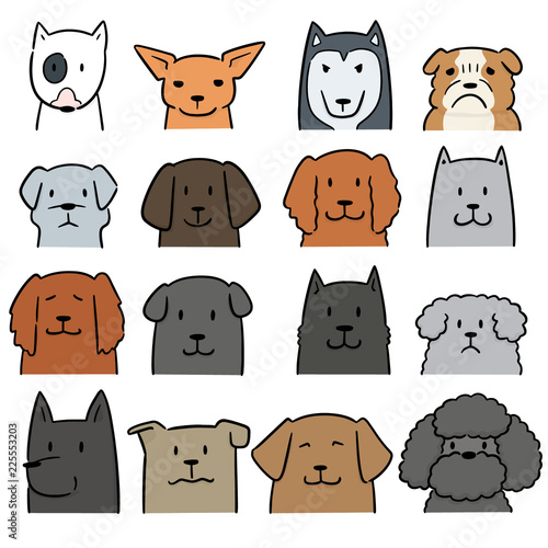 vector set of dog