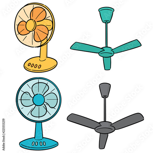 vector set of fan