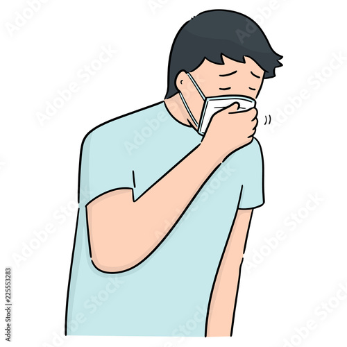 vector of man using medical mask