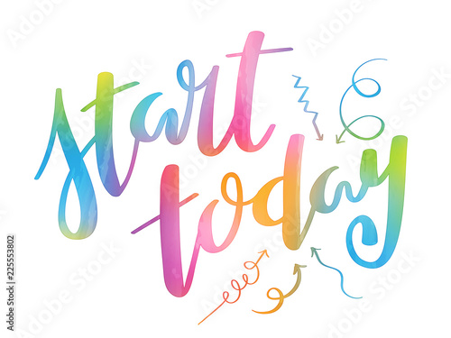 START TODAY brush calligraphy banner