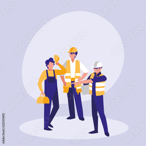 group of builders avatar character
