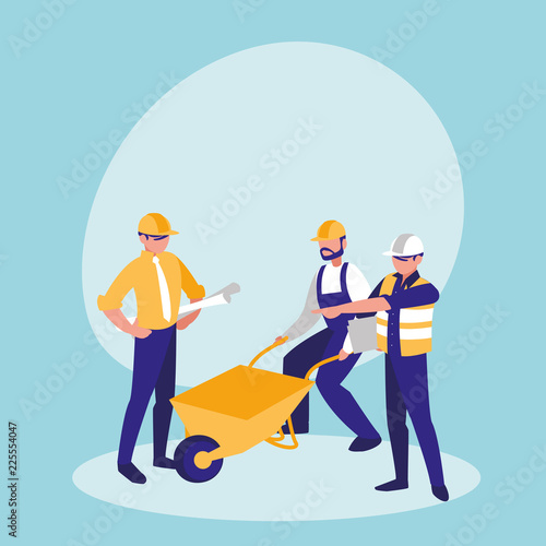 group of builders avatar character