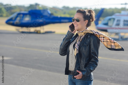 young woman helicopter pilot