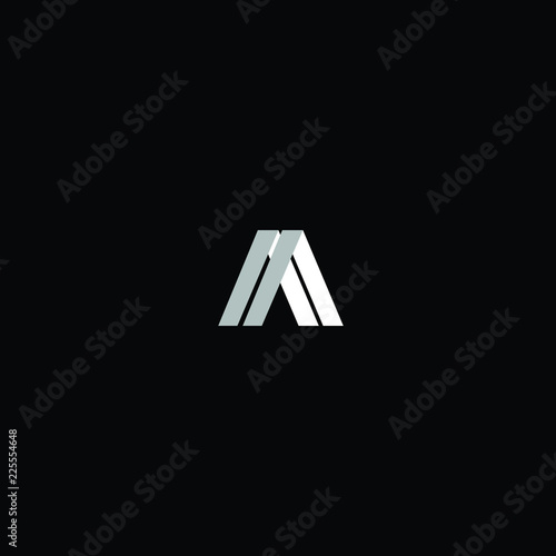Minimal Solid Letter A or AA Logo Design Using Letters A A In Vector Format