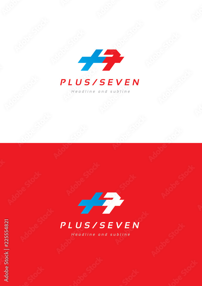 Obraz premium Plus seven logo teamplate.