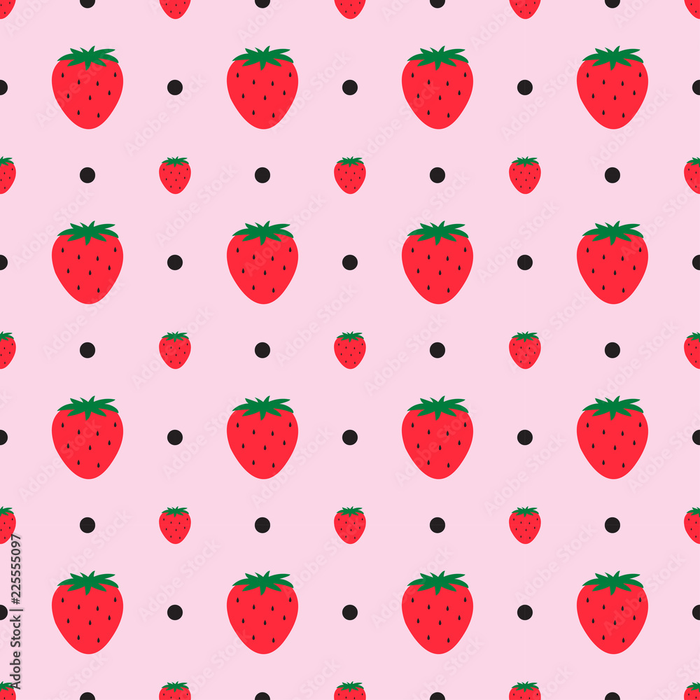 Seamless pattern design with strawberry. Vector fruit background for product design. Seamless pattern design with strawberry. Vector fruit background for product design.